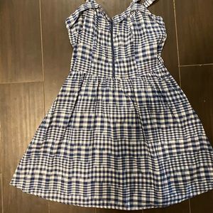 Blue and white dress